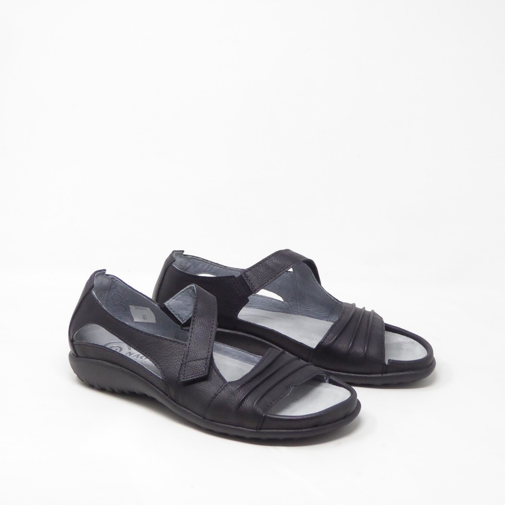 Naot Women Papaki Nubuck Sandals Black Leather Comfort Strappy 37 / 6-6.5